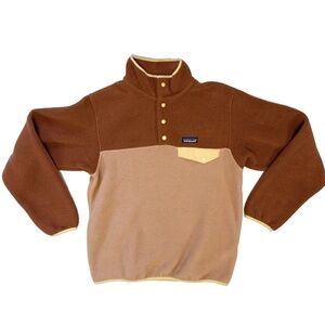 Patagonia Synchilla Women Size S Snap-T Fleece Pullover Terra Pink Brown Tan